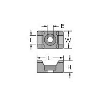 エスコ 23x16x9.8mm 結束バンド用ベース(100個) EA475AY-13 1セット(1000個:100個×10袋)（直送品）