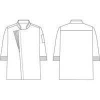 住商モンブラン コックコート 兼用7分袖 黒/グレー 6-1140 3L 1枚（直送品）