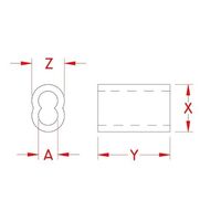 エスコ 2.5mm ワイヤーロープスリーブ(銅/10個) EA628SD-32 1セット(150個:10個×15袋)（直送品）