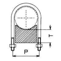 エスコ 25A Uボルト(配管レベル調整用/ウレタン厚20t) EA440CR-25 1セット(15個)（直送品）