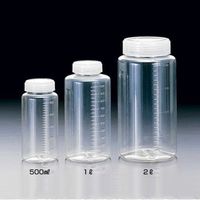 エスコ φ 75x163mm/ 500ml 広口ポリ容器(クリアー) EA508CC-13 1セット(15本)（直送品）