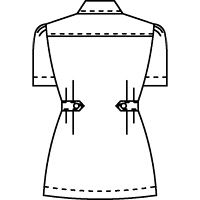 KAZEN レディスジャケット半袖 （ナースジャケット） 医療白衣 ホワイト×ネイビー LL 084-28（直送品）