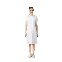 住商モンブラン ナースワンピース（半袖） 医療白衣 白/サックスブルー（水色） M 73-1754（直送品）