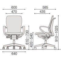 【設置込】イトーキ　フルゴ　オフィスチェア　ハイバック　ベースカラーブラック　ループ肘付　モスグリーン／ブラック　KF-436GB-T1T1Q6　1脚（直送品）