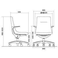 【設置込】イトーキ　モーブ　オフィスチェア　樹脂脚　ブラウンフレーム　肘付　ブラウン　KF-615GB-K1K1K2　1脚（直送品）