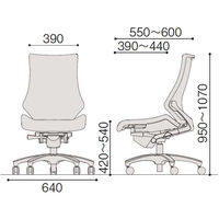 【設置込】イトーキ　エフチェア　クロスバック　ハイバック　ベースカラーホワイト　肘無し　ラズベリーレッド　KF-330GS-W9M4　1脚（直送品）