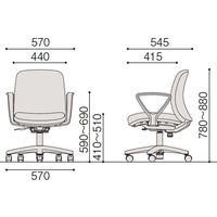 【設置込】イトーキ　ボニート　オフィスチェア　バリュータイプ　ベースカラーブラック　ループ肘付　ディープブルー　KT-146GK-T1N4　1脚（直送品）