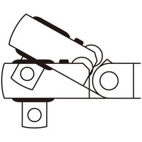 エスコ 3/8”DR/120mm ラチェットハンドル(首振り) EA618BA-11 1丁（直送品）