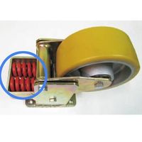 エスコ 250mm キャスター(固定金具・スプリング付) EA986KL-250 1個（直送品）