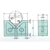 エスコ 125x 80x 50mm Vブロック(B型・機械仕上) EA719DE-4 1組(2個)（直送品）