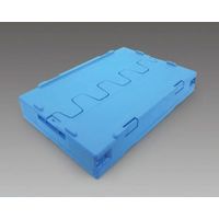エスコ 530x366x342mm/50.4L 折畳コンテナ(青/蓋付5個) EA506AA-6A 1セット(5個)（直送品）