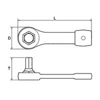 エスコ 24mm 打撃六角棒レンチ EA613GF-24 1個(1本)（直送品）