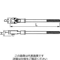エスコ 3/4”DRx500mm ラチェットハンドル EA618LA-1 1個(1丁)（直送品）