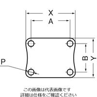 エスコ 257mm キャスター(固定金具付) EA986PR-300 1個（直送品）