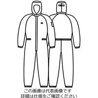 エスコ [L] クリーンルーム用フード付継ぎ服(白/センターファスナー) EA996DE-2 1着（直送品）