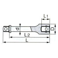 エスコ 1”DRx400mm エクステンションバー EA618MD-400 1個（直送品）