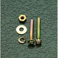 エスコ M2 鍋・皿頭小ねじ・ナット・ワッシャーセット(クロームメッキ) EA949AF-4 1組（直送品）