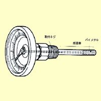 エスコ 0ー200°C/150mm バイメタル式温度計 EA727A-18 1個（直送品）