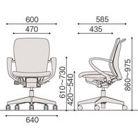 【設置込】イトーキ　フルゴ　オフィスチェア　ローバック　ベースカラーブラック　ループ肘付　モスグリーン／ブラック　KF-446GB-T1T1Q6　1脚（直送品）