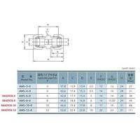 エスコ 6mmx 6mm ユニオン(ステンレス製) EA425CG-6 1セット(3個)（直送品）