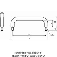 エスコ M6x11mm/120mm 雄ねじ取手(ステンレス製) EA948BJ-3 1セット(3個)（直送品）