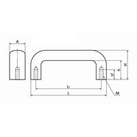 エスコ M6/112mm 取手(アルミ製/白) EA948BH-2 1セット(3個)（直送品）