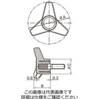 エスコ M8x 63mm 雄ねじノブ EA948AL-21 1セット(5個)（直送品）