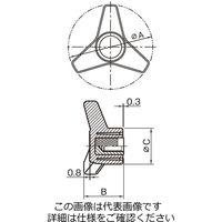 エスコ M12x 80mm 雌ねじノブ EA948AL-33 1セット(3個)（直送品）