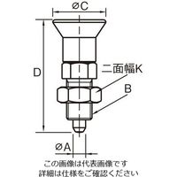 エスコ M10x 5mm [ダブルナット]インデックスプランジャー EA948DD-32 1セット(3個)（直送品）