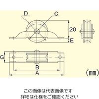 エスコ 30mm 戸車(丸溝・耐衝撃性特殊ナイロン) EA986RG-30A 1セット(40個)（直送品）