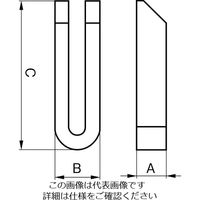 エスコ M12x160mm テーパーフォーククランプ EA637CC-12B 1セット(3個)（直送品）