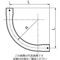 エスコ E19 ノーマルベンド(B型/ステンレス製) EA940CV-11 1セット(3個)（直送品）