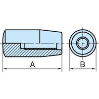 エスコ M12/φ26x80 mm 雌ねじピラーグリップ EA948CE-129 1セット(10個)（直送品）