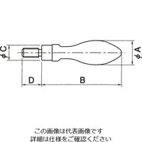 エスコ M6 x 50mm アルミハンドル EA948CE-1 1セット(4個)（直送品）