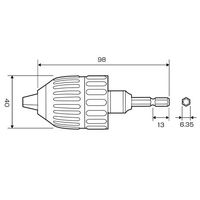 エスコ 10mm ドリルチャック(キーレス/六角軸) EA801-7 1セット(2個)（直送品）