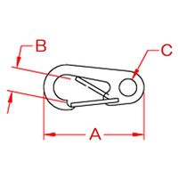 エスコ 34mm スナップフック(鉄ニッケルメッキ) EA638AE-1 1セット(50個)（直送品）