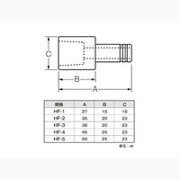 サンプラテック PTFEホースニップル メス型 HFー3 (8φ、PT1/4) 04198 1個（直送品）