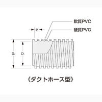 サンプラテック ダクトホース 200mm 切売(1m) 07123 1m(1m)（直送品）