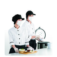 KAZEN（カゼン） コックシャツ ホワイト×ブラック L 646-15 1着（直送品）