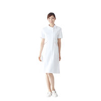 住商モンブラン ナースワンピース（半袖） 医療白衣 白/ピンク S 73-1812（直送品）