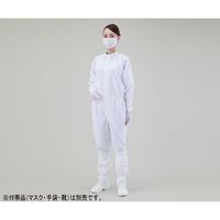 東洋リントフリー クリーンルーム用ツナギ服(吸汗・冷涼タイプ) ホワイト S FT191C-01 1枚 1-2685-06（直送品）