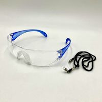 アズワン JIS軽量保護メガネ ストラップ付 ブルー LF-101 1個 1-8632-11（直送品）