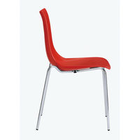 河淳　樹脂製パブリックチェア　タルダチェア　シルバーメタリックフレーム　レッド　（直送品）