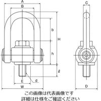 エスコ 3.6ton/M24x37mm マルチアイボルト EA987GY-24 1個（直送品）
