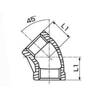 コクゴ ステンレス45°エルボ 呼び 4 103-73612 1個 03-736-12（直送品）