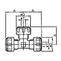 コクゴ PFAユニオン・ティ TFU-1/2 1050-018 TFU-1/2P 1個 03-003-08（直送品）