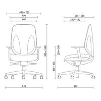 プラス　ジロフレックス353　オフィスチェア　肘付　ブラック　353-8029RS　BK　1脚　（直送品）