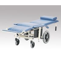 日進医療器 フルリクライニング車椅子 (介助式/スチール製/座幅430mm/ノーパンクタイヤ) NHR-16 1台 8-4569-01（直送品）