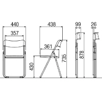 【軒先渡し】サンケイ　折りたたみイス　スチール製　CF68-MY　1脚　背：チャコールグレー/座：イエロー　座パット：布（PET再生）　（直送品）