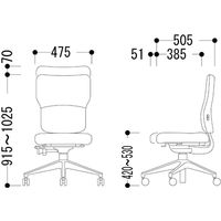 スチールケース　LetsB　オフィスチェア　ミドルバック　肘無し　クリムゾン　LBA-2VM(6205/J502)　1脚　（直送品）